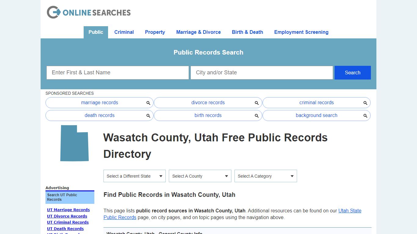 Wasatch County, Utah Public Records Directory - OnlineSearches.com