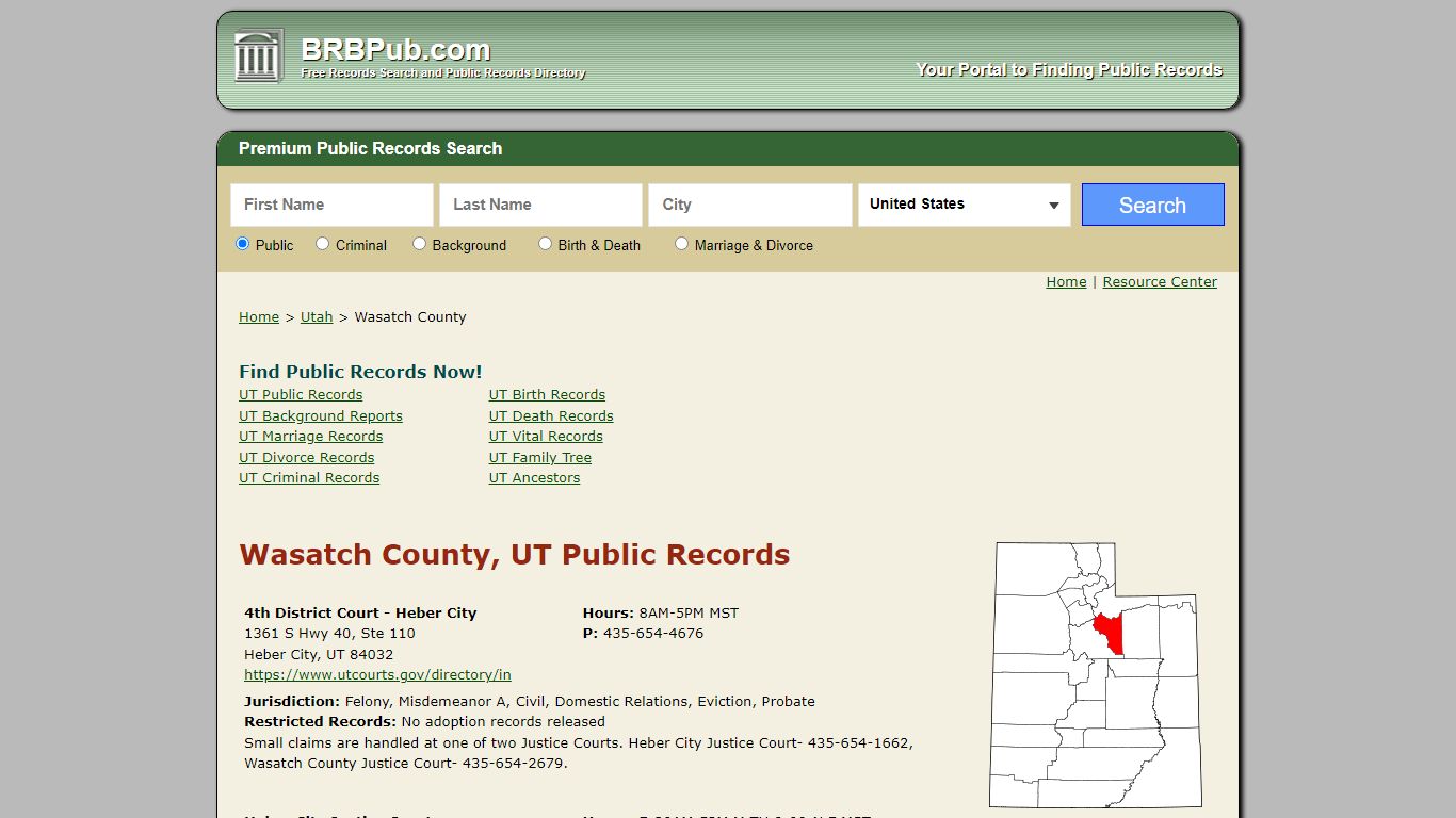 Wasatch County Public Records | Search Utah Government Databases - BRB Pub