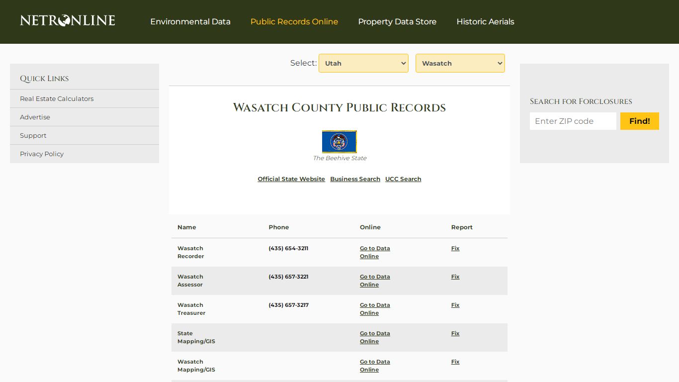 Wasatch County Public Records - NETROnline.com