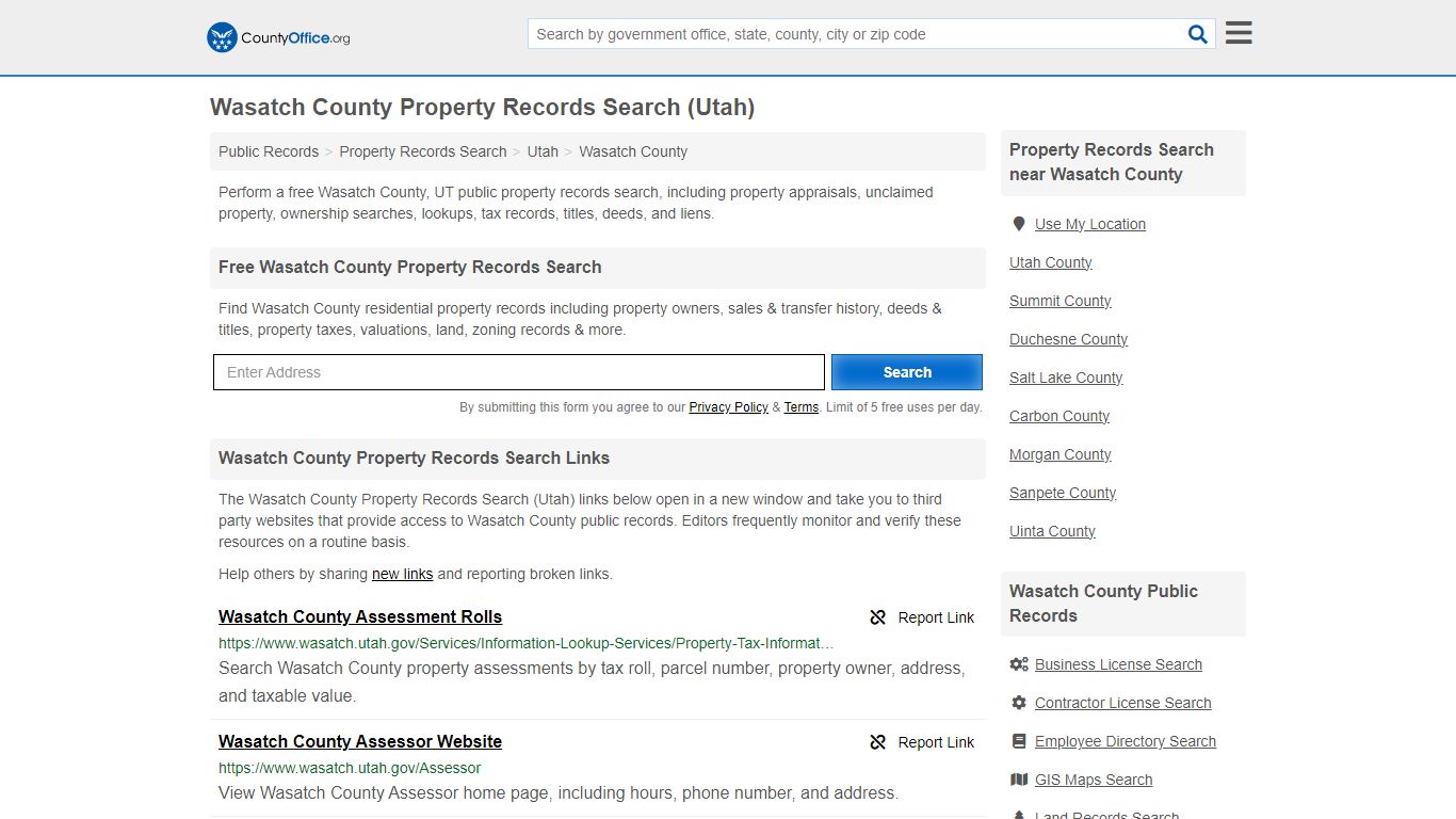 Wasatch County Property Records Search (Utah) - County Office